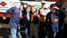 Boys fundraising by selling candy bars at the 2009 Fall Festival in Ellicottville, NY