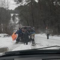 truck ride to sledding hill