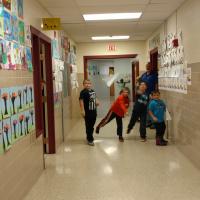 Paper airplanes flying at Cub Scout meeting on Oct. 11, 2017